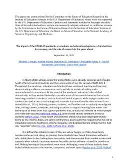 The Impact of the COVID-19 Pandemic on Students and Educational Systems, Critical A-page-001.jpg In 2002 Congress passed the Education Sciences Reform Act of 2002 (ESRA), authorizing the creation of the Institute of Education Sciences (IES) as the research, evaluation, statistics, and assessment arm of the Department of Education, and crystallizing the federal government's commitment to providing national leadership in expanding fundamental knowledge and understanding of education from early childhood through postsecondary study. IES shares information on the condition and progress of education in the